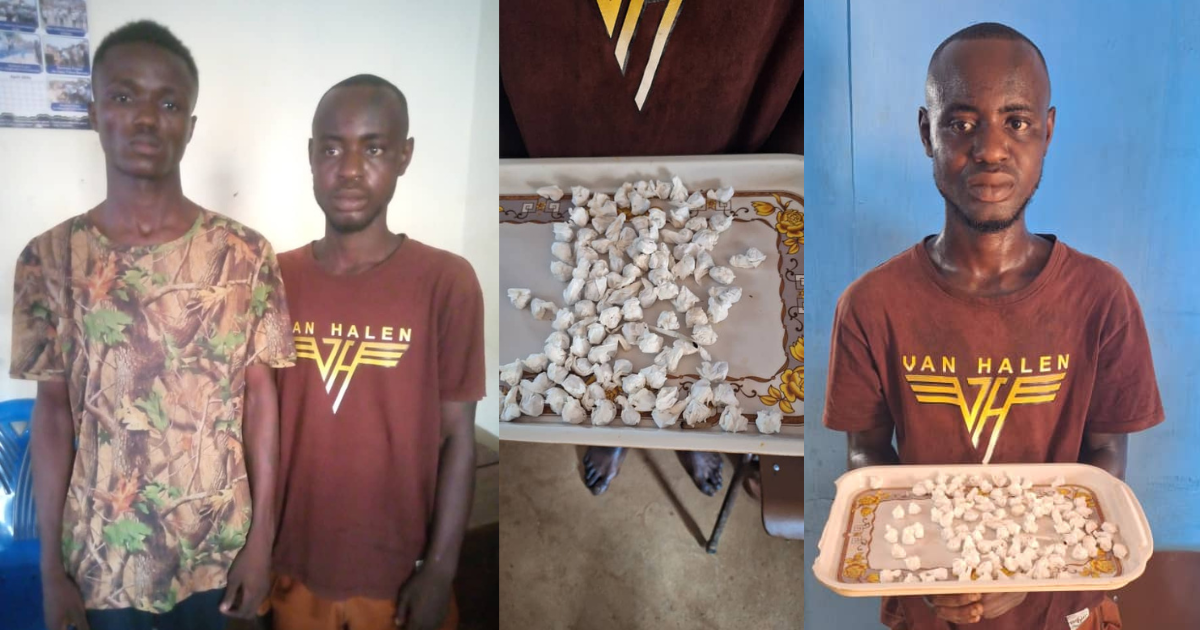 Over 100 Wraps of Kush Recovered as Police Arrest Two Drug Dealers in Freetown