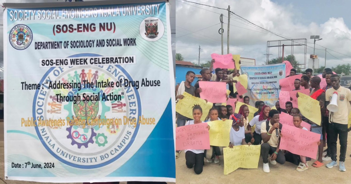 Society of Social Engineers at Njala University Launches Street Campaign Against Drug Abuse
