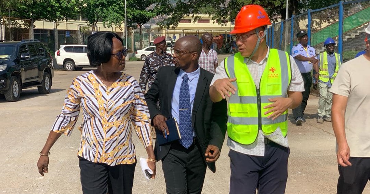 Sports Minister And Deputy Inspect Ongoing Rehabilitation Work at National Stadium