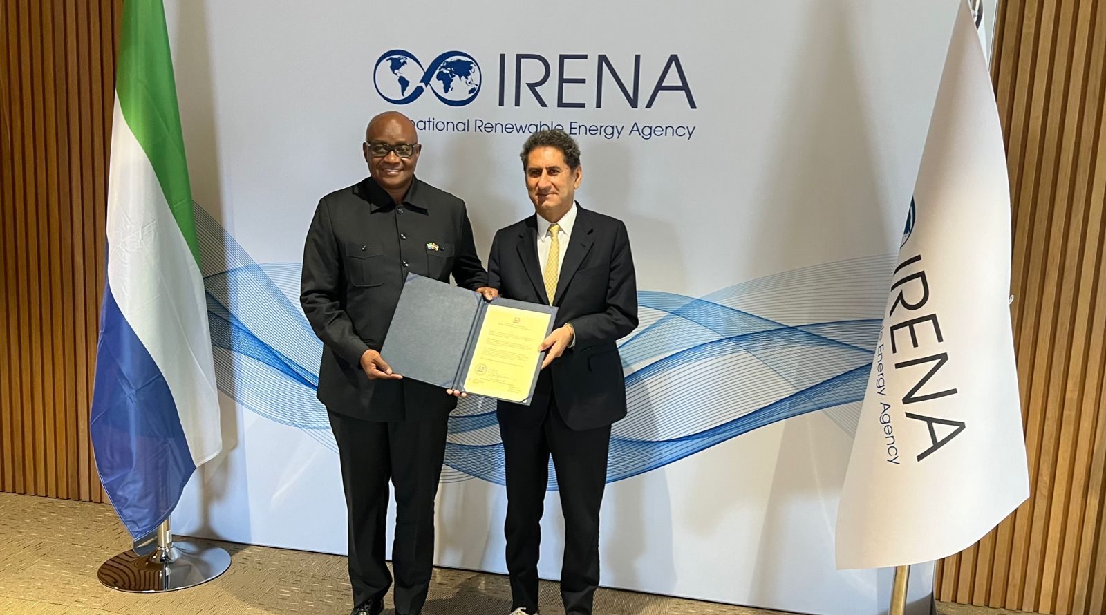 Sierra Leone’s Ambassador to UAE Rashid Sesay Presents Letters of Credence to IRENA