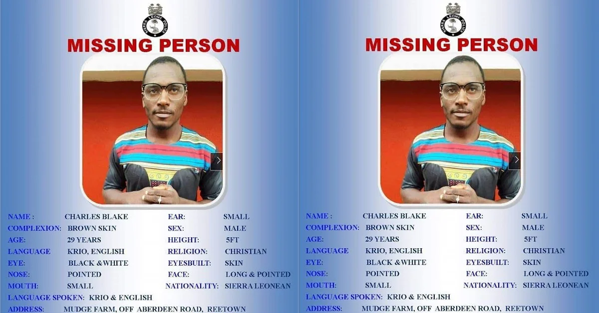 Sierra Leone Police Launch Search for Missing 29-Year-Old Man in Freetown
