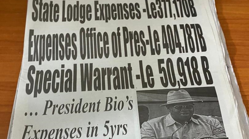 President Maada Bio Expenses in 5 Years