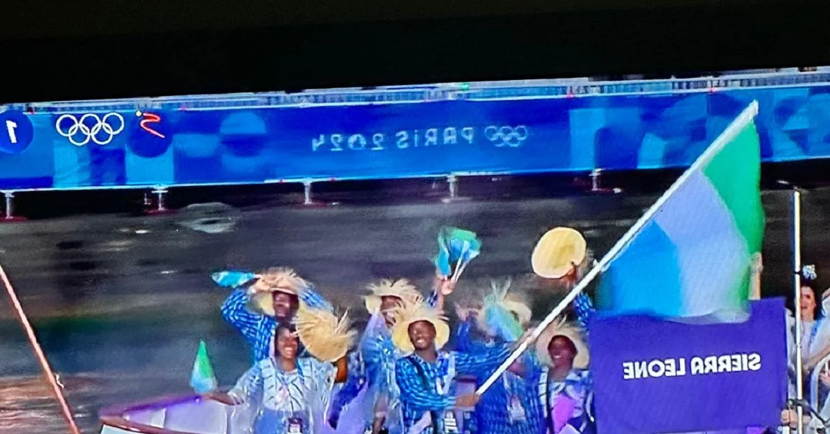 Sierra Leonean Athletes Parade With Boats at Paris Olympic Opening Ceremony