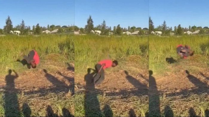 Young Sierra Leonean Boy Shows Off Acrobatic Skill