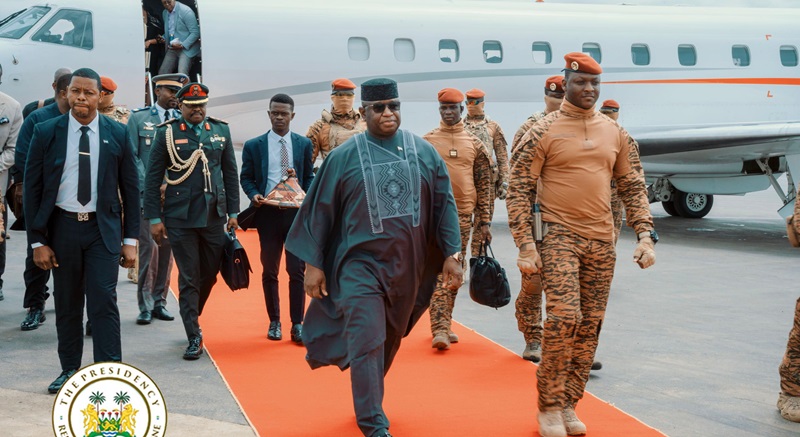 President Bio Arrives in Burkina Faso For a One-Day Working Visit