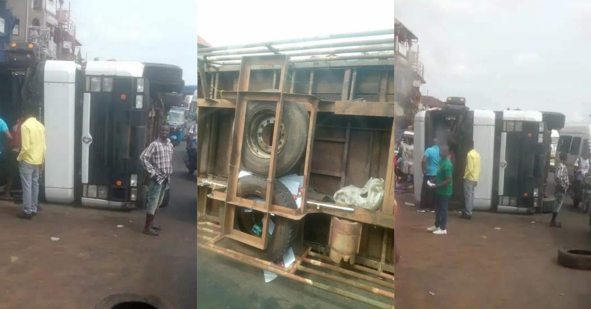 Container Overturns at Portte Junction