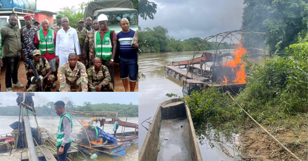 RSLAF, EPA Launch Major Crackdown on Illegal Dredge Mining in Sewa and Moa Rivers