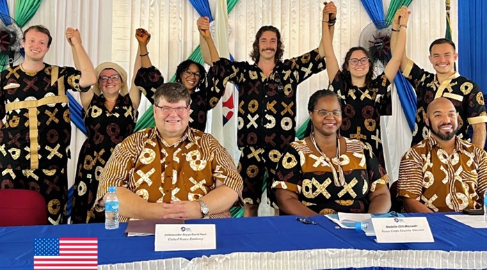 U.S. Ambassador Bryan Hunt Swears in New Peace Corps Volunteers in Kambia