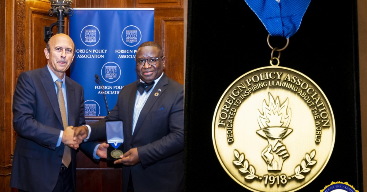 President Bio Honored with Prestigious U.S. Foreign Policy Association Medal