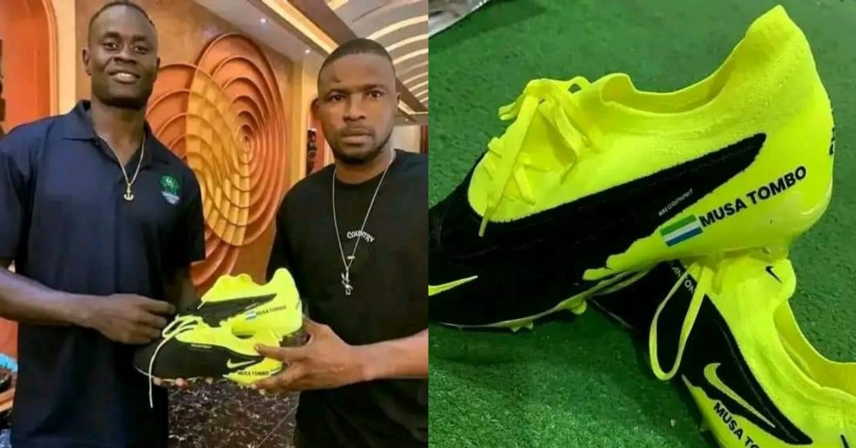 Musa Tombo Receives Customized Phantom Football Boots from Liberian Designer