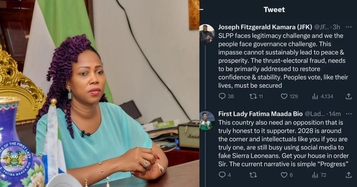 First Lady Fatima Bio Denounces Joseph Fitzgerald Kamara’s Remarks on Governance