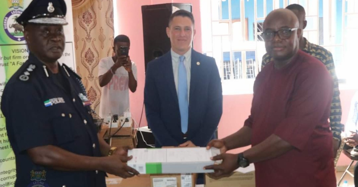 IGP Sellu Receives Equipment for 100 WAPIS Work Stations in Sierra Leone