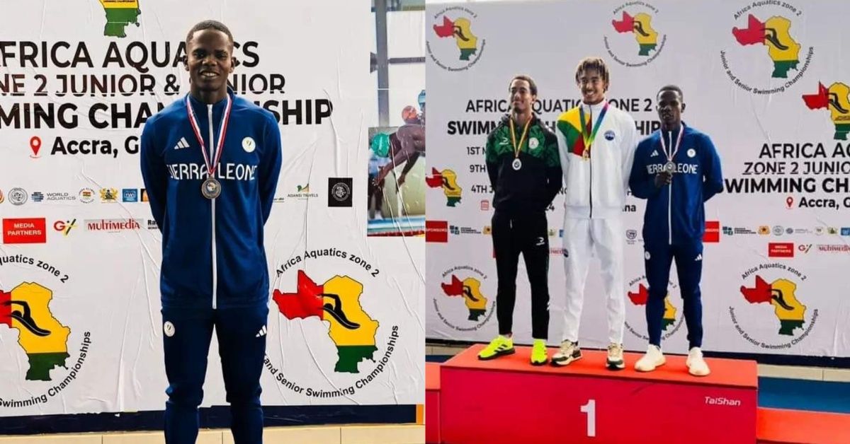 Sierra Leone’s Jonathan Victor Turay Wins Bronze at Zone 2 Swimming Championships in Ghana