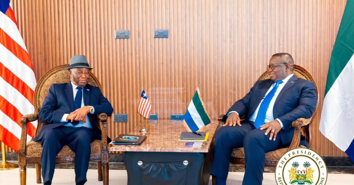 President Bio Welcomes President Joseph Boakai on Historic Inaugural Visit to Sierra Leone