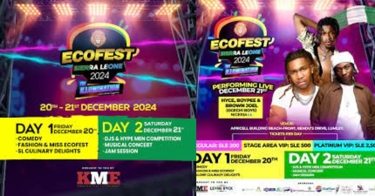 ECOFEST Set to Light Up Freetown with Star-Studded Music Festival