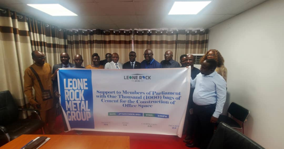 Leone Rock Metal Group Donates 1,000 Bags of Cement to Sierra Leone Parliament