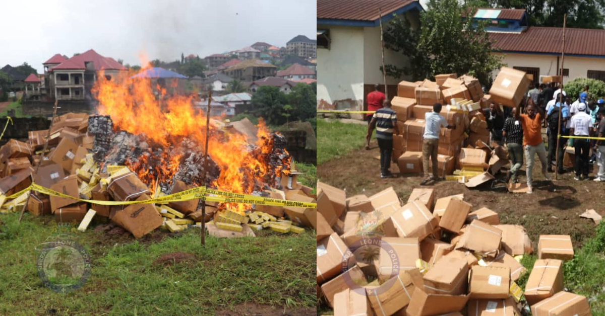 Sierra Leone Police Destroys Illicit Drugs in Major Crackdown