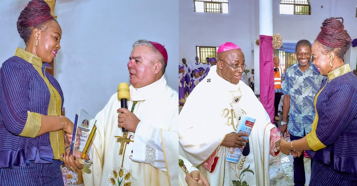 First Lady Fatima Bio Honoured at Catholic Church Dedication Ceremony