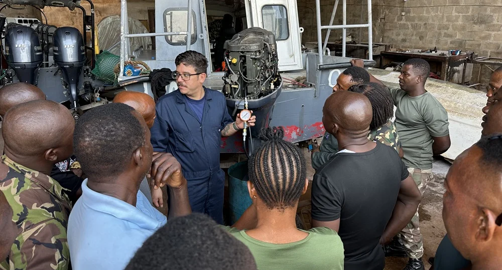 U.S. Government Trains Sierra Leone Navy and Maritime Police on Outboard Motor Maintenance