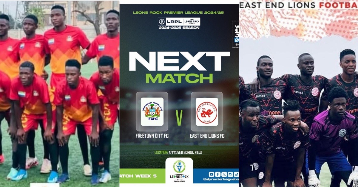 Freetown City FC to Face East End Lions Today in Leone Rock Premier League Clash