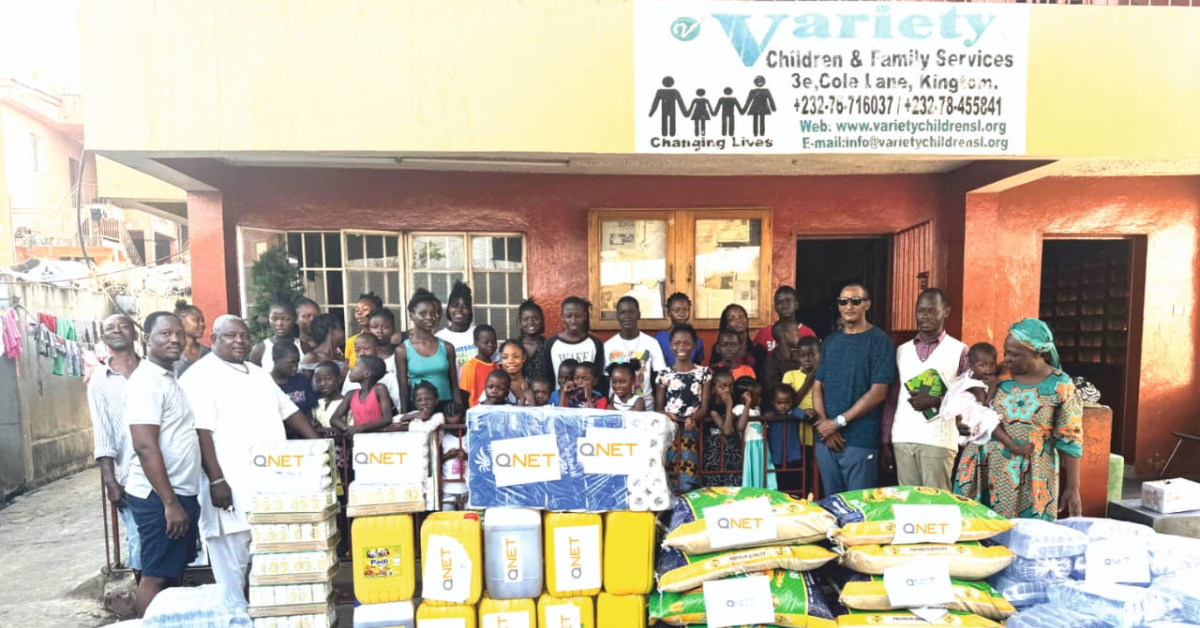 RYTHM in Action: QNET Donates Food and Essentials to Variety Child Protection Services in Freetown