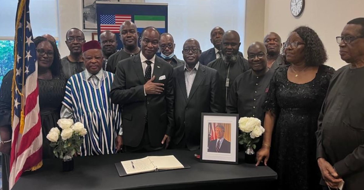 Samura Kamara Signs Book of Condolence for Late President Jimmy Carter at the US Embassy