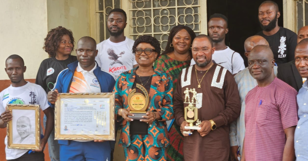 Sierra Leone Chinese Boxing and Kyokushin Federation Present Trophies to VP Juldeh Jalloh, Sports Minister