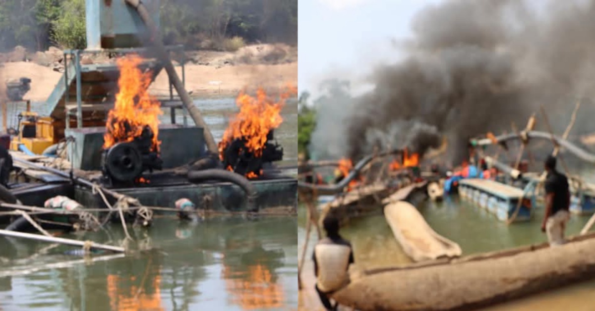 EPA Destroys Over 20 Dredging Machines Used for Illegal Mining in Bo District