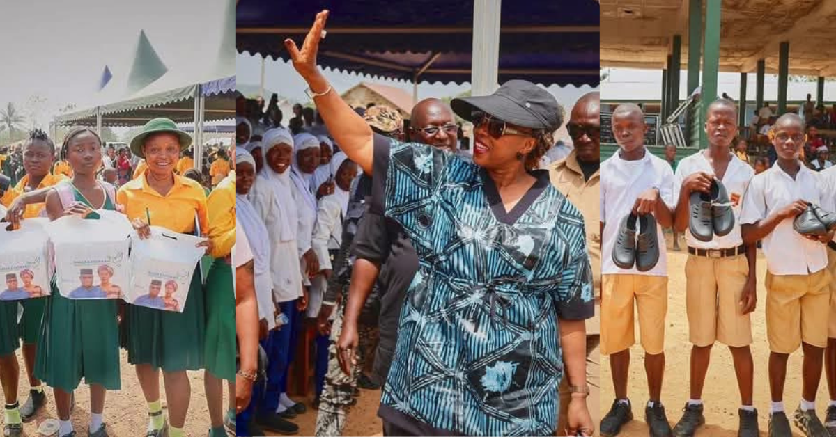 First Lady Dr. Fatima Maada Bio Distributes Free Sanitary Pads and Shoes to Schoolchildren in Bo and Pujehun Districts