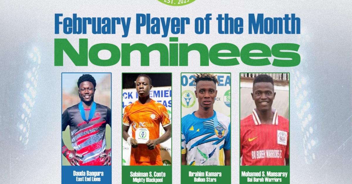 Leone Rock Premier League Announces February Player of the Month Nominees