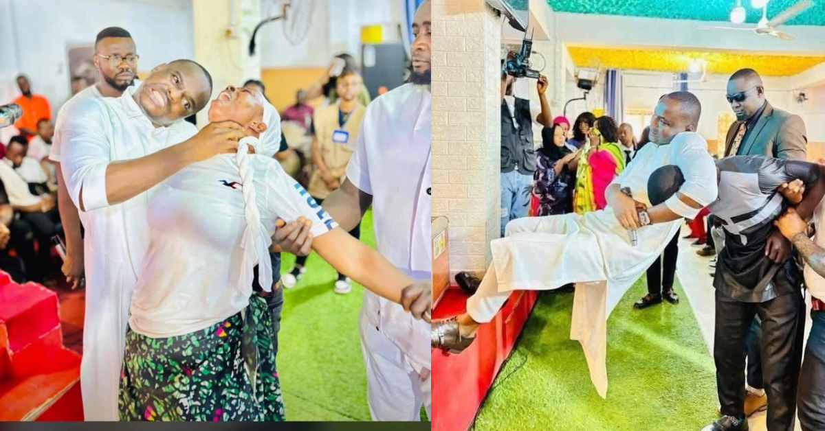 “What Kind of Deliverance is This?” – Sierra Leoneans React to Prophet Choking The Necks of His Members
