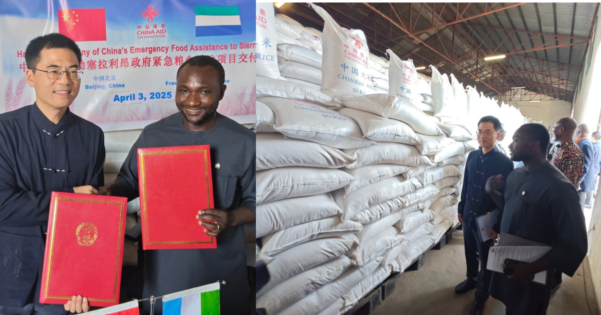 China Donates 27,600 Bags of Rice to Sierra Leone